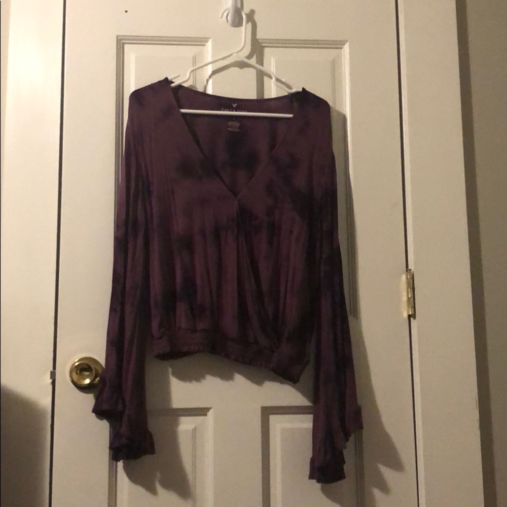 Purple Tie-Dye Shirt with Flair Arms
